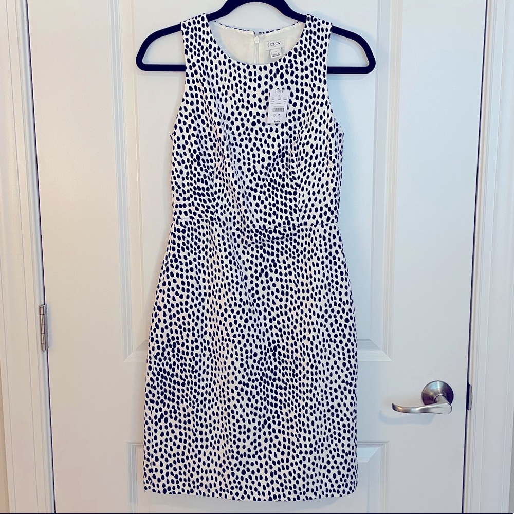 J. Crew Factory Basket Weave Sheath Dress in animal print